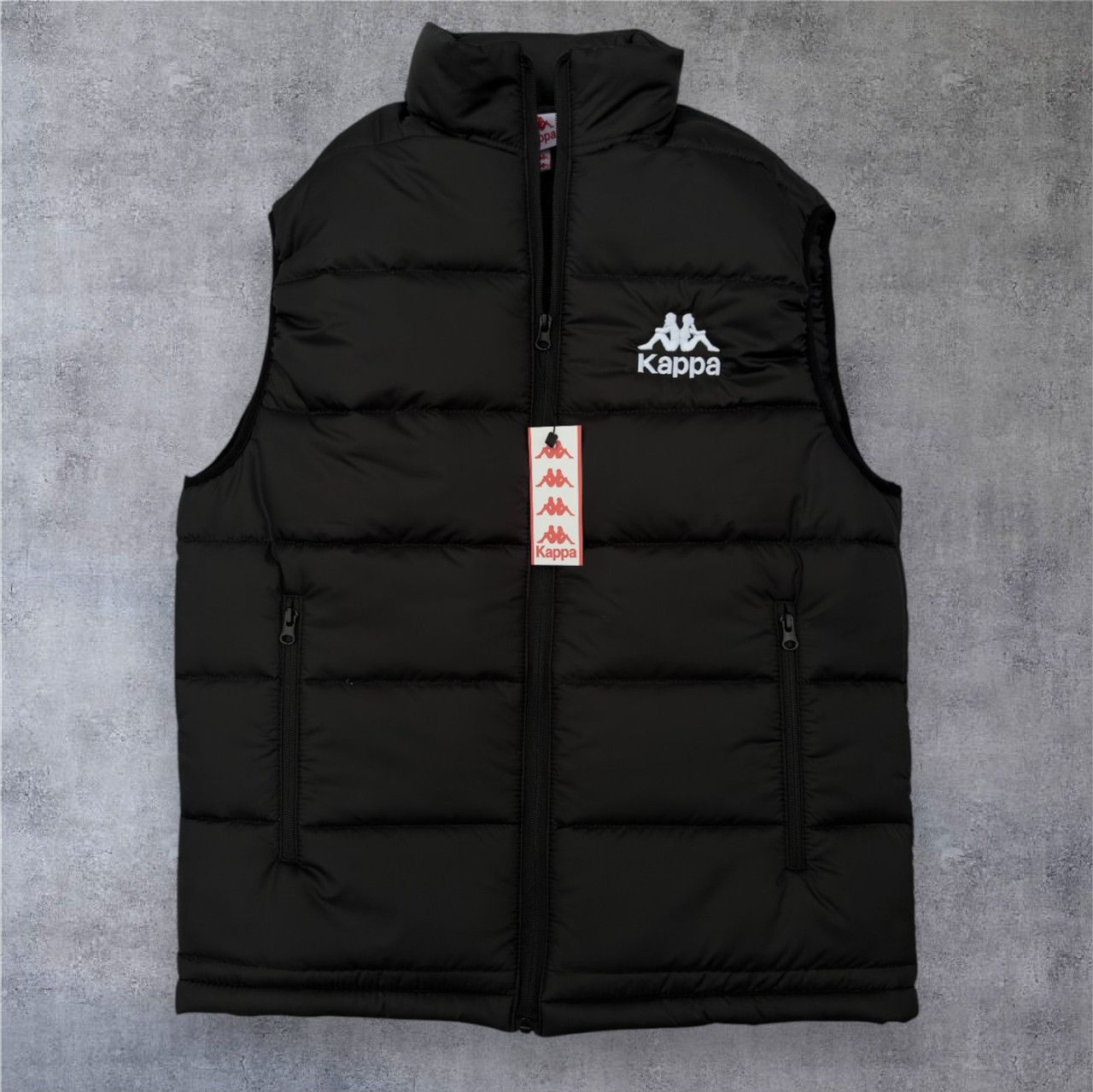 Чоловіча жилетка Kappa безрукавка брендова каппа  весна-осінь демісезонна чорна Туреччина. Живе фото, фото 1