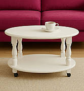 Стіл овальний журнальний Прадо на коліщатках Модуль Люкс