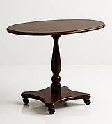 Стіл овальний журнальний на колесах Дзига Модуль Люкс, темний горіх