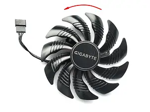 Кулер Gigabyte T129215SU GTX 1050, 1060, 1070, 960, RX 470, 480, 570, 88 мм лівостор, фото 1