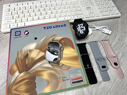 Smart Watch T20 ULTRA 2 + 4 ремінця 49мм, смарт годинник, фото 1