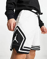 Літні чоловічі спортивні шорти Jordan Diamond Dri-Fit White шорти Білі Джордан з кишенями 100% поліестер, фото 3