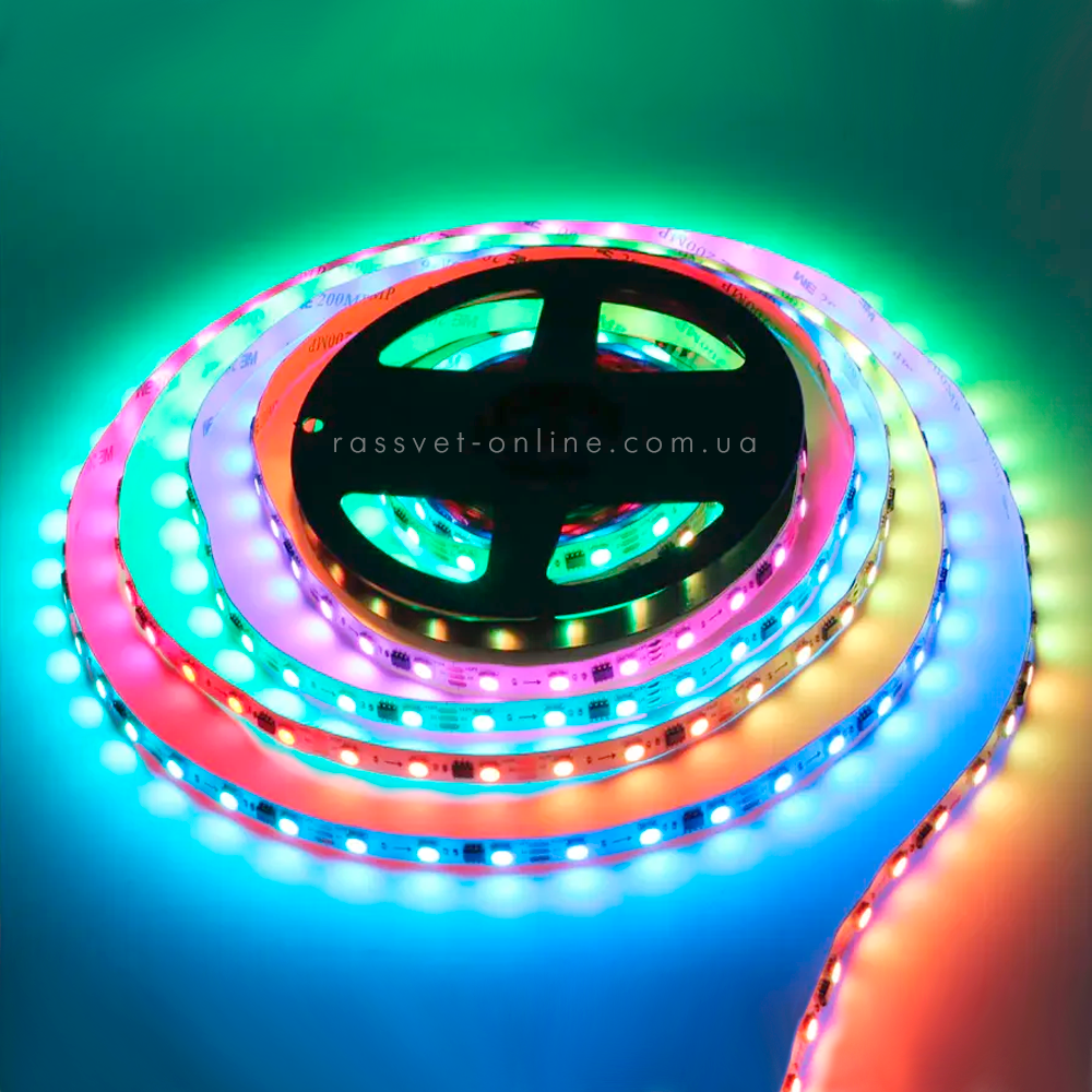 Світлодіодна LED стрічка SMART RGB AVT-03-300RGB TM1903-12V 60LED/m SMD5050 14,4W/m 12В IP20 адресна кольорова