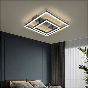 Сучасна Led люстра до 18 м² квадратна чорний корпус (V QQD3161 BK)