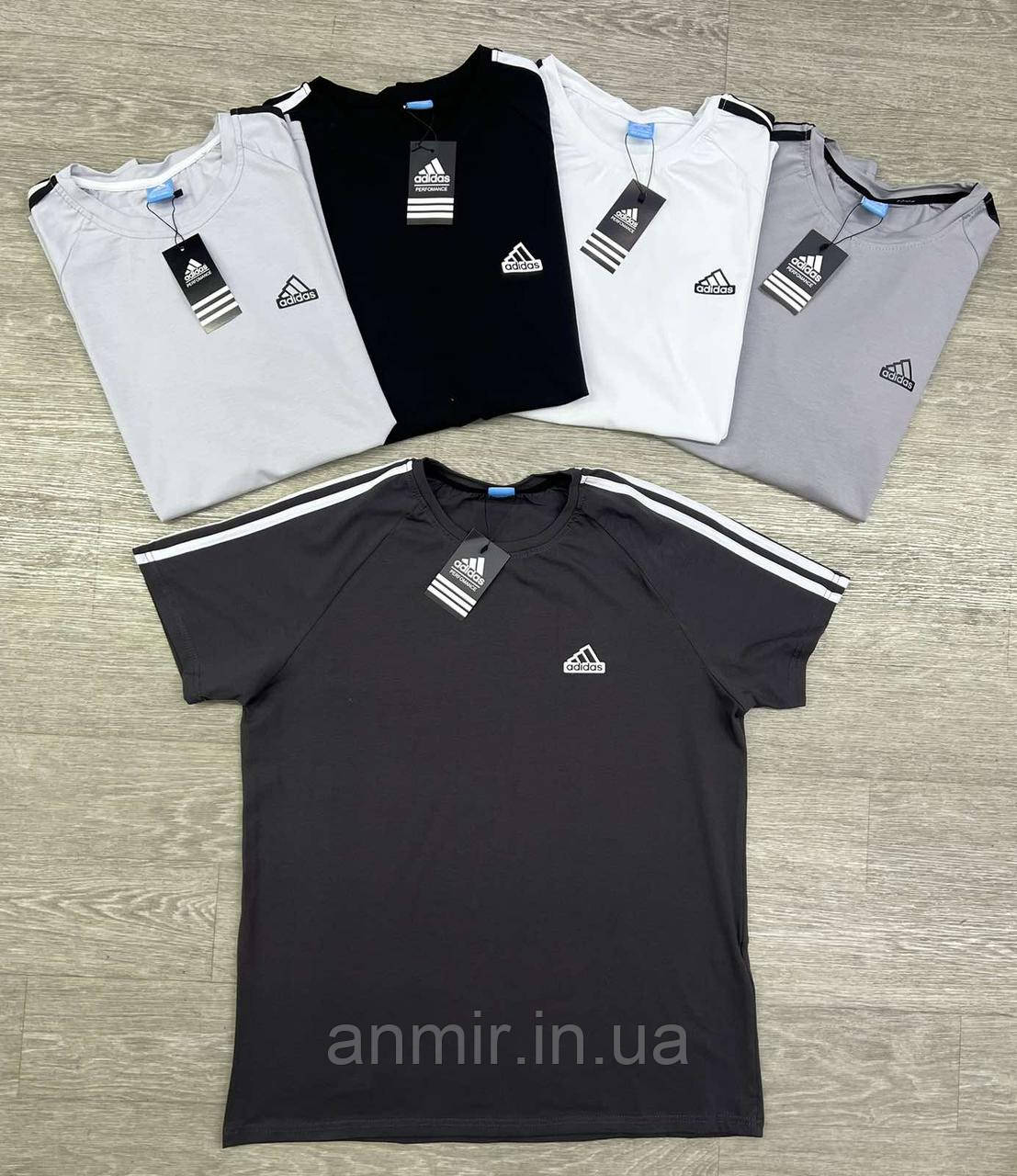 Футболка чоловіча adidas кулір пеньє батал 54-62, колір уточнюйте під час замовлення