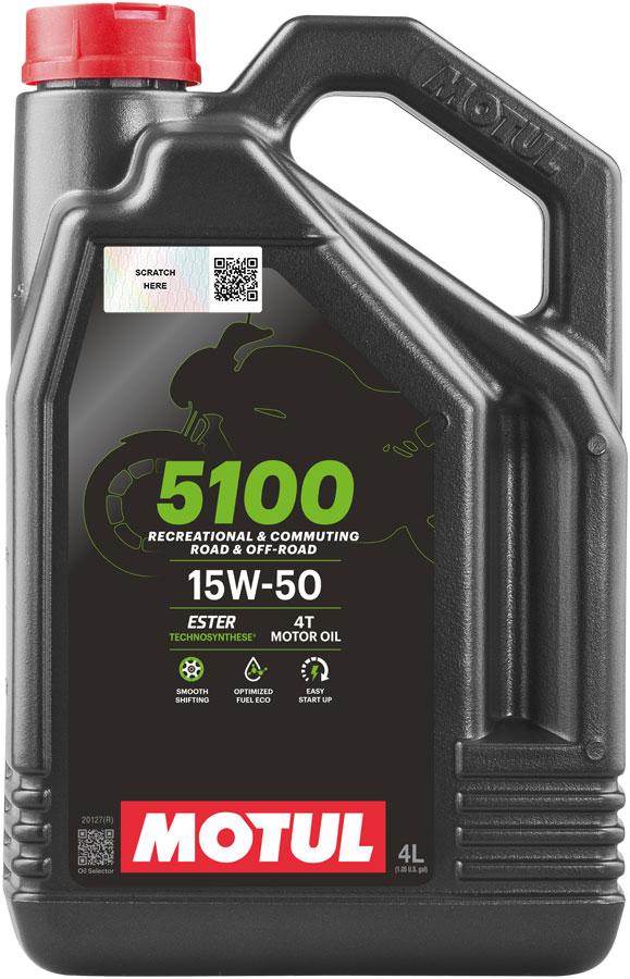 Олива для 4 тактних двигунів MOTUL 5100 4T SAE 15W50 4 л (836741/104083)