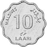 Мальдіви › Мальдівська республіка 10 ларі, 2001 Алюміній, 1.95g, ø 23.11mm №3219, фото 3