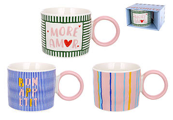 Кухоль порцеляновий Italia 400 мл, 3 дизайни