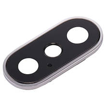 Скло камери iPhone X з рамкою silver