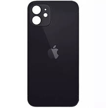 Задня кришка (скло) iPhone 12 black (big hole)