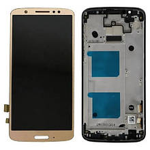 Дисплей Motorola XT1925 Moto G6 в зборі з сенсором та рамкою gold