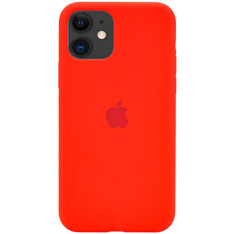 Silicone case for iPhone 11 (14) red (закритий низ), фото 1
