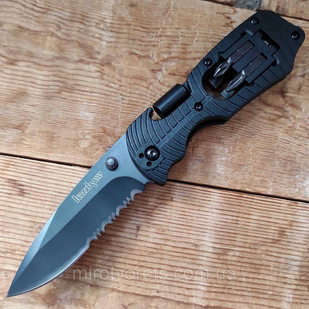Ніж складний Kershaw Select Fire 1920, напівсерейтор 19см чорний