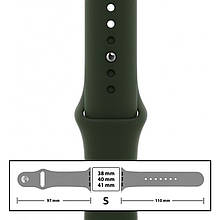 Ремінець силіконовий для Apple Watch 38/40/41 mm розмір S (54) Forest Green