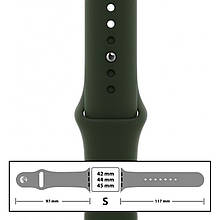 Ремінець силіконовий для Apple Watch 42/44/45/49 mm розмір S (54) Forest Green