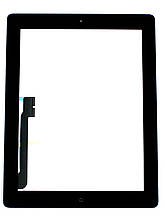 Сенсор iPad 3 зі шлейфом кнопки ввімкнення та кнопкою меню (home) black (оригінал)