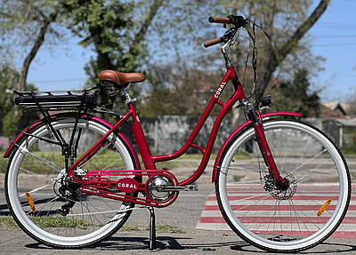 Електровелосипед 28" AL Dorozhnik eCORAL DD FR 36B 12.5А*г 500Вт рубіновий YS 750 2025