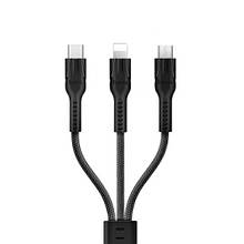 Combo кабель HOCO U31 Benay 3in1 Lightning/microUSB/Type-C, 1.2m black