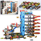 Великий Гараж Парківка Трек 7 поверхів 8 машинок заправляння ліфт 92820, фото 2