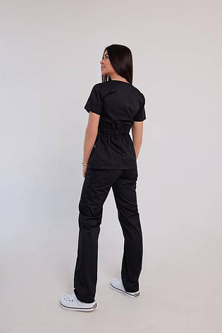 Жіночий медичний костюм Божена чорний - Костюм косметолога - Костюм масажиста, фото 2