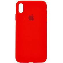 Silicone case for iPhone X/XS (14) red (закритий низ)