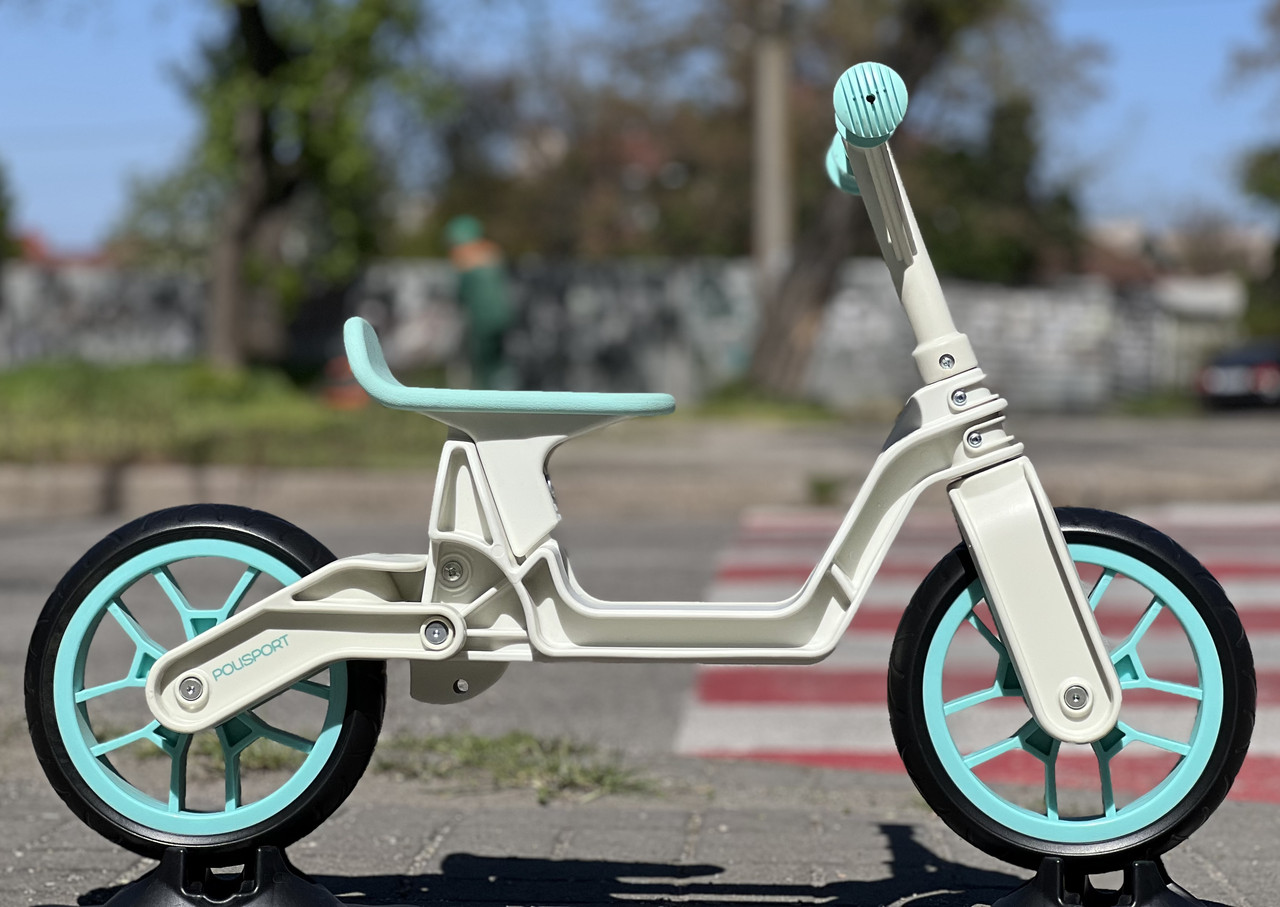 Біговел велобіг 10" POLISPORT Balance Bike бежево-блакитний, фото 1