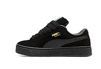 Жіночі кросівки Puma Suede XL Black (чорні монохром) стильні замшеві кеди Y15020