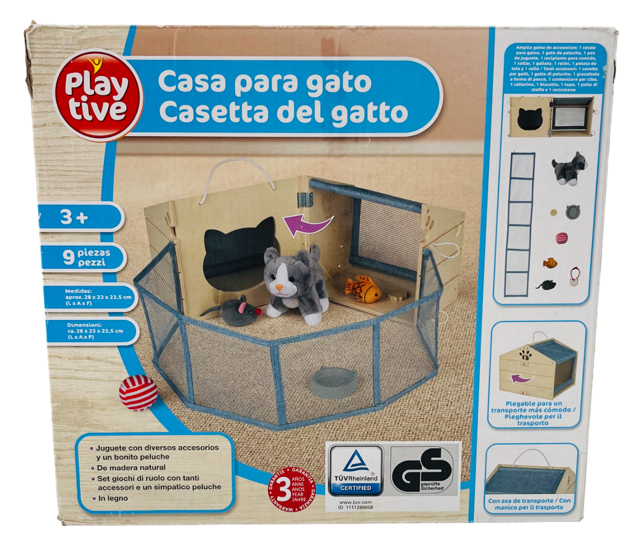 Дерев'яний ігровий будиночок Playtive з плюшевою тваринкою (будиночок для кішки), фото 1