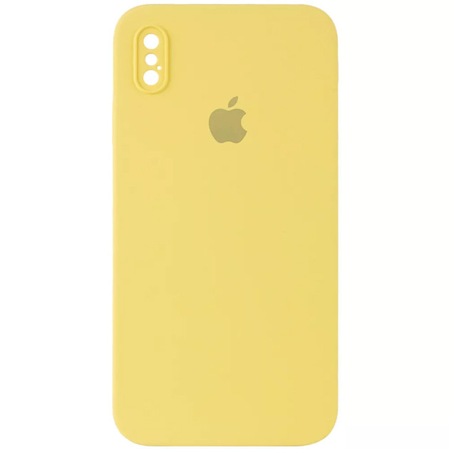 Silicone case for iPhone X/XS (50) canary yellow (квадратний) square side