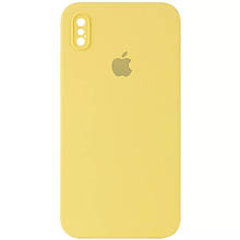 Silicone case for iPhone X/XS (50) canary yellow (квадратний) square side