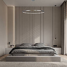 Хромова кільцева світлодіодна підвісна люстра 100см «Circle» (52-9832-1 CHROME LED (1000)), фото 3