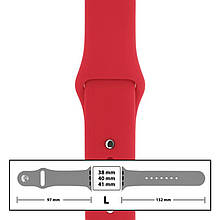 Ремінець силіконовий для Apple Watch 38/40/41 mm розмір L (14) Red