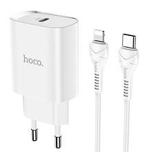 МЗП HOCO N14 PD (20W, Type-C) + PD кабель Type-C to Lightning white