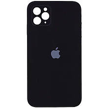 Silicone case for iPhone 11 Pro Max (18) black (квадратний) square side