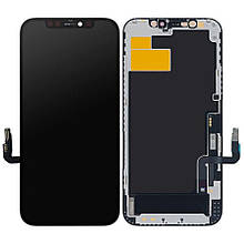 Дисплей iPhone 12/iPhone 12 Pro в зборі з сенсором та рамкою black (оригінал переклей) A+