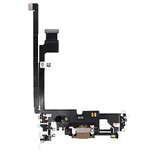 Шлейф iPhone 12/iPhone 12 Pro з роз`ємом зарядки та мікрофоном gold (Original PRC)
