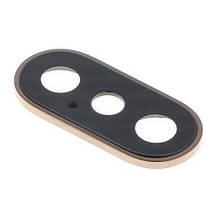 Скло камери iPhone XS/iPhone XS Max з рамкою gold