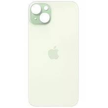 Задня кришка (скло) iPhone 15 Plus green (big hole) (оригінал завод)