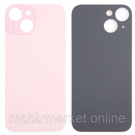 Задня кришка (скло) iPhone 15 pink (big hole) (оригінал завод), фото 1