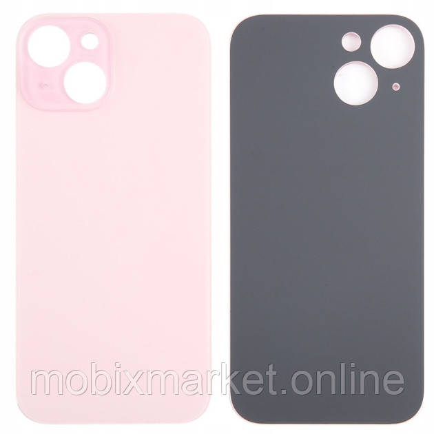 Задня кришка (скло) iPhone 15 pink (big hole) (оригінал завод)