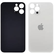 Задня кришка (скло) iPhone 12 Pro Max silver (big hole) (оригінал)