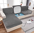 Накидки на дивані подушки Різні розміри, чохли на сидіння велюрові дивана Сірий, фото 2