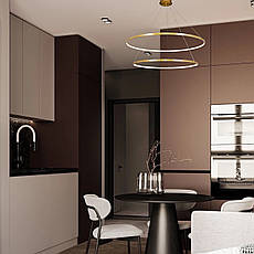 Бронзова кільцева світлодіодна подвійна люстра 80+100см «Circle» (52-9832-2A BRONZE LED (800+1000)), фото 3