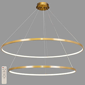 Бронзова кільцева світлодіодна подвійна люстра 80+100см «Circle» (52-9832-2A BRONZE LED (800+1000)), фото 1