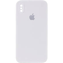 Silicone case for iPhone X/XS ( 9) white (квадратний) square side
