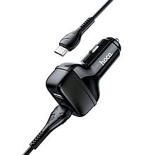 АЗП HOCO Z36 2USB + кабель microUSB black
