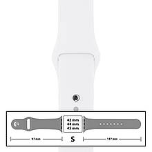 Ремінець силіконовий для Apple Watch 42/44/45/49 mm розмір S (09) White