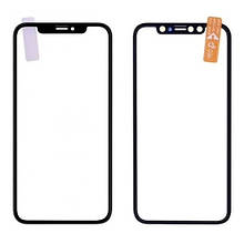 Скло корпусу iPhone XR з ОСА- плівкоют та рамкою black (оригінал)