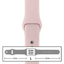 Ремінець силіконовий для Apple Watch 42/44/45/49 mm розмір L (65) Pink Sand