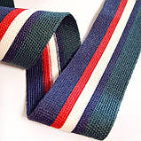 Трикотажна тасьма лампас 3,5см смугаста різнокольорова, фото 5